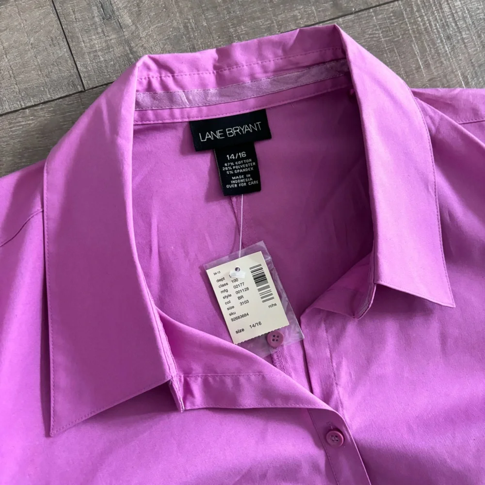 Lane Bryant Women's Button Down Shirt Lavender Size 14/16 NEW